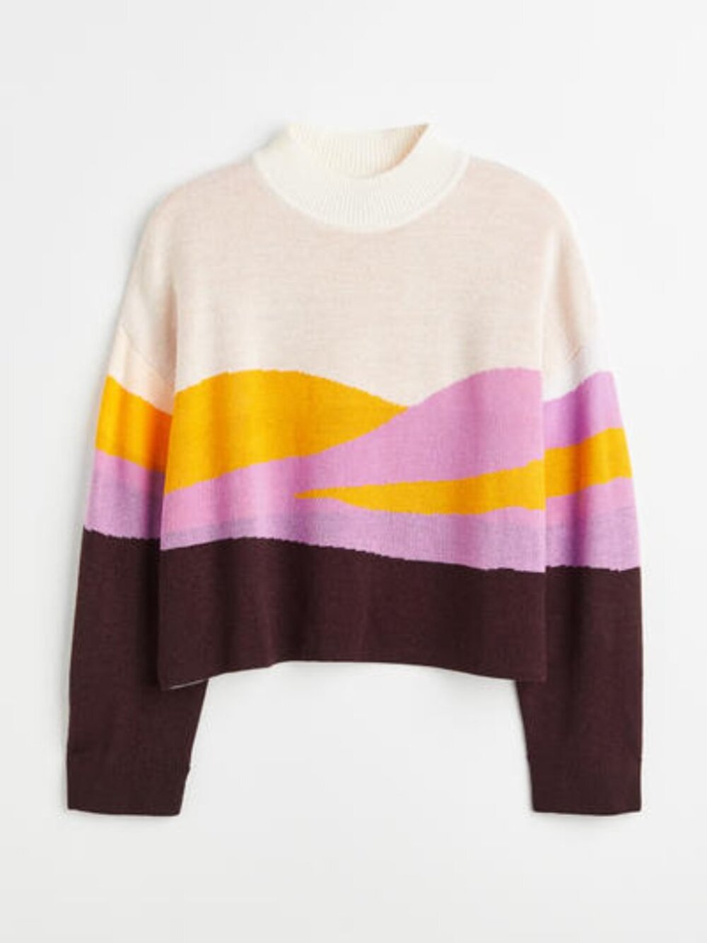 H&M+ 4X Purple & Gold Jacquard-knit Sweater